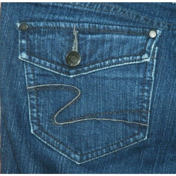 Liz Claiborne Ladies Blue Jeans Cropped Capri Size 10 Stretch 5 Pockets Mid Rise - Picture 6 of 7